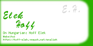 elek hoff business card